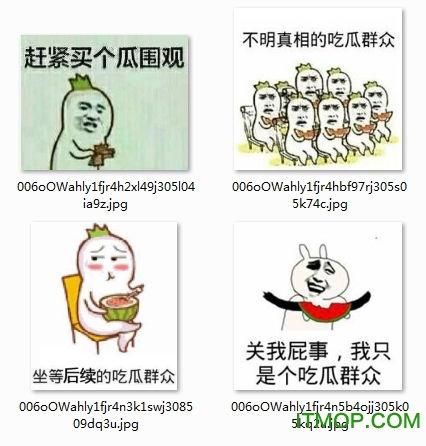 排队吃瓜表情包图片,笑看人间百态